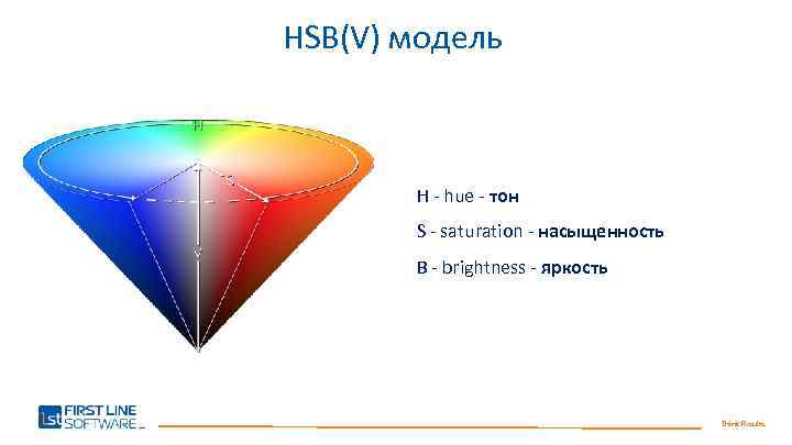 HSB(V) модель Н - hue - тон S - saturation - насыщенность B -