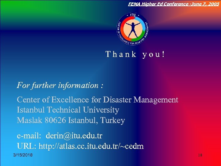 FEMA Higher Ed Conference -June 7, 2005 Click to edit Master title style T