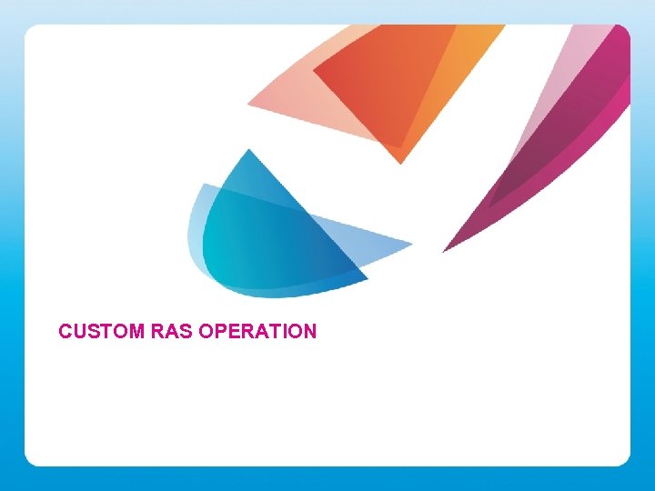 CUSTOM RAS OPERATION 