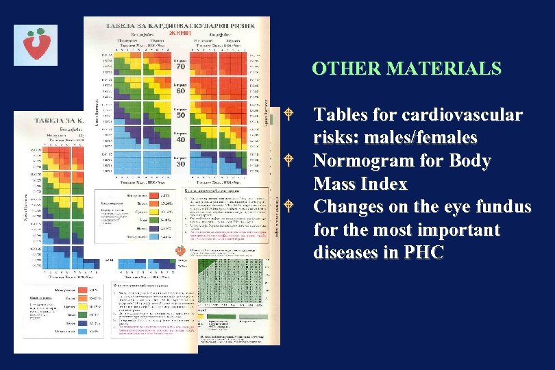 OTHER MATERIALS W Tables for cardiovascular risks: males/females W Normogram for Body Mass Index