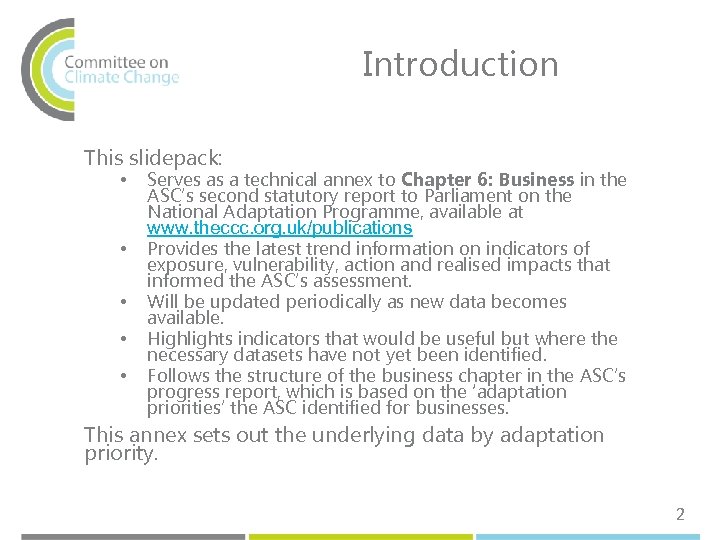 Introduction This slidepack: • • • Serves as a technical annex to Chapter 6: