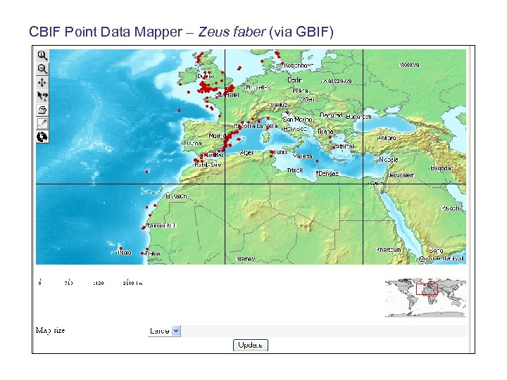 CBIF Point Data Mapper – Zeus faber (via GBIF) 