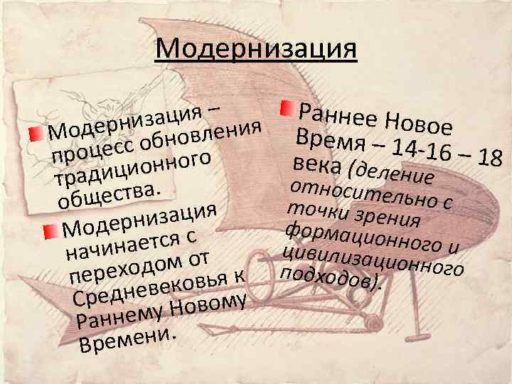 Модернизация – ия дерниз новлен Мо цесс об ного про дицион тра ества. общ