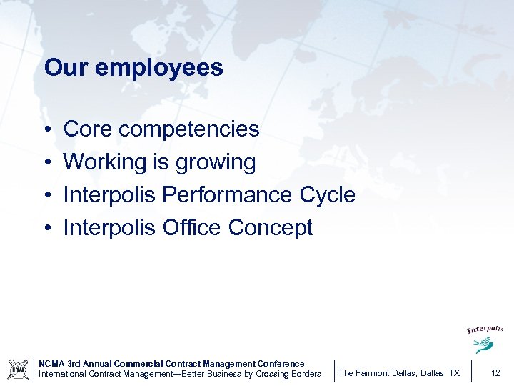 Our employees • • Core competencies Working is growing Interpolis Performance Cycle Interpolis Office