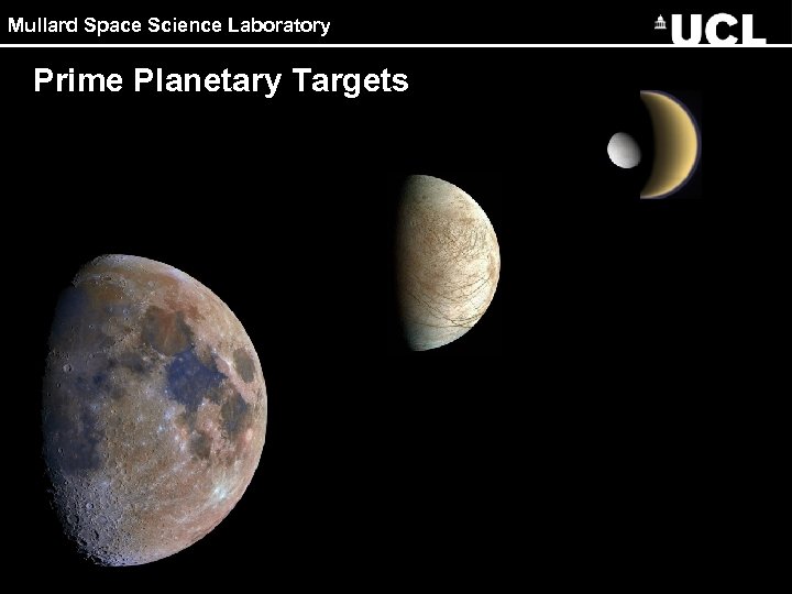 Mullard Space Science Laboratory Prime Planetary Targets 