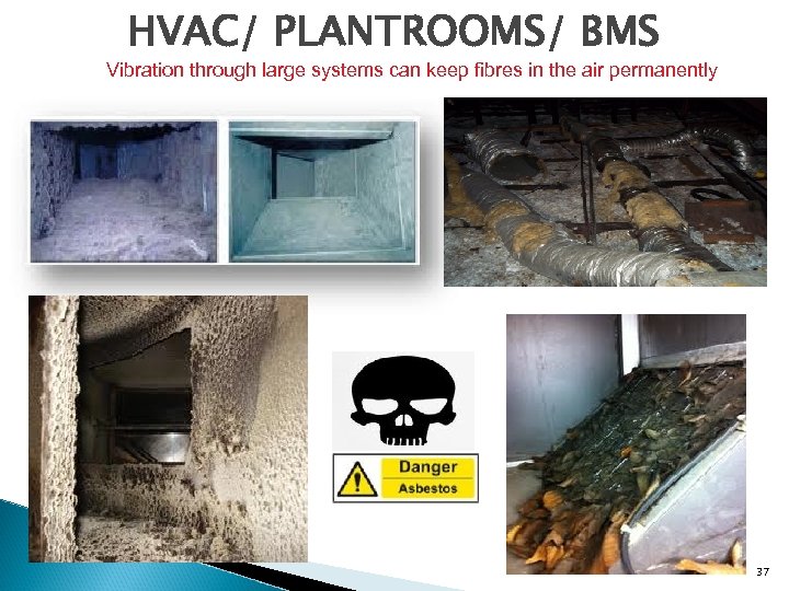 HVAC/ PLANTROOMS/ BMS Vibration through large systems can keep fibres in the air permanently