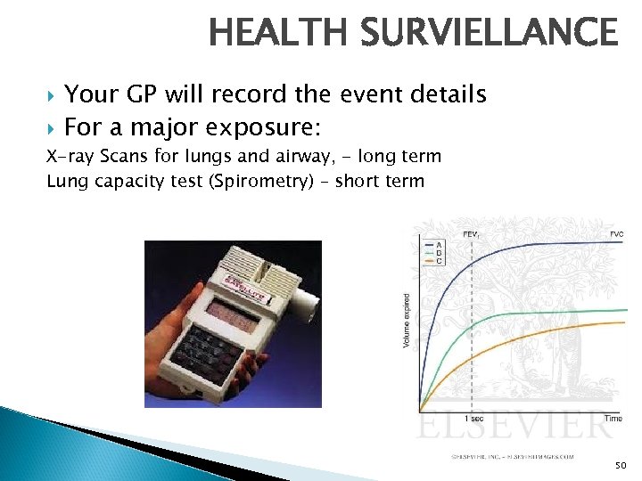 HEALTH SURVIELLANCE Your GP will record the event details For a major exposure: X-ray