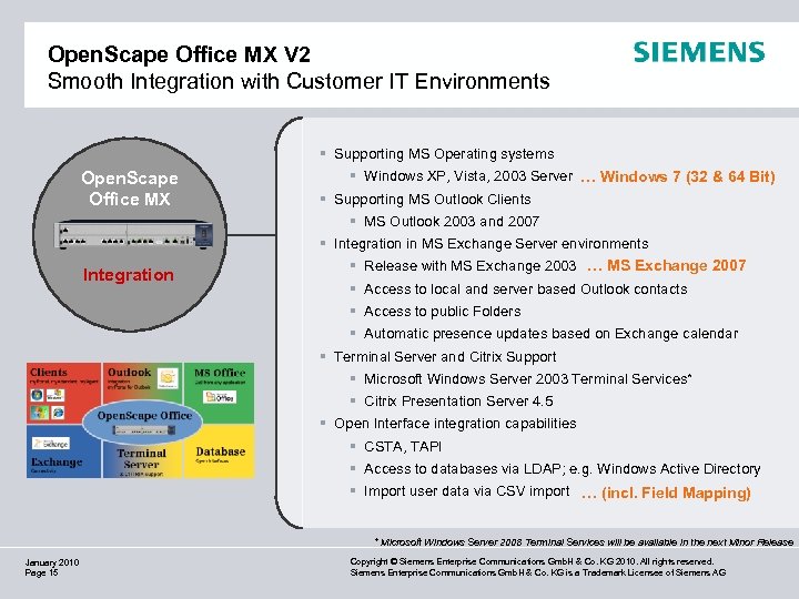 Open. Scape Office MX V 2 Smooth Integration with Customer IT Environments § Supporting