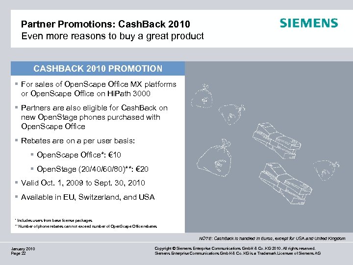 Partner Promotions: Cash. Back 2010 Even more reasons to buy a great product CASHBACK