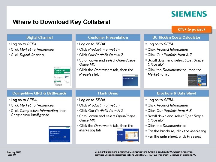 Where to Download Key Collateral Click to go back Digital Channel § Log on