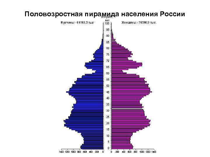 Половозростная пирамида населения России 