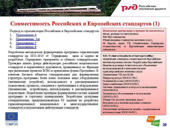 Совместимость Российских и Европейских стандартов (1) Подход к гармонизации Российских и Европейских стандартов 1.