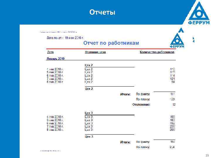 Отчеты 19 