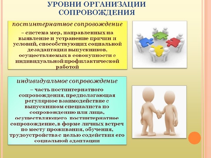 УРОВНИ ОРГАНИЗАЦИИ СОПРОВОЖДЕНИЯ 