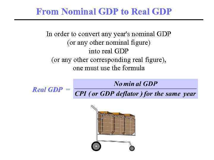 From Nominal GDP to Real GDP In order to convert any year's nominal GDP