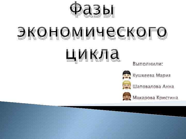 Фазы экономического цикла 