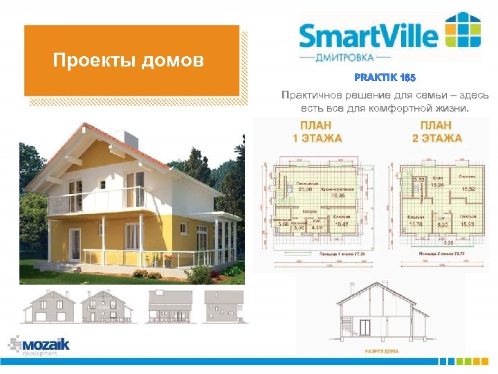 Проекты домов PRAKTIK 165 Практичное решение для семьи – здесь есть все для комфортной