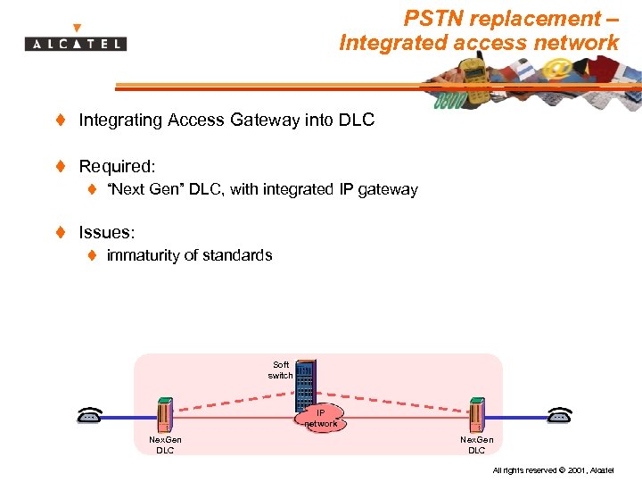 PSTN replacement – Integrated access network t Integrating Access Gateway into DLC t Required: