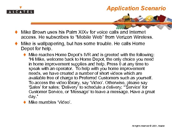 Application Scenario t Mike Brown uses his Palm XIXv for voice calls and Internet