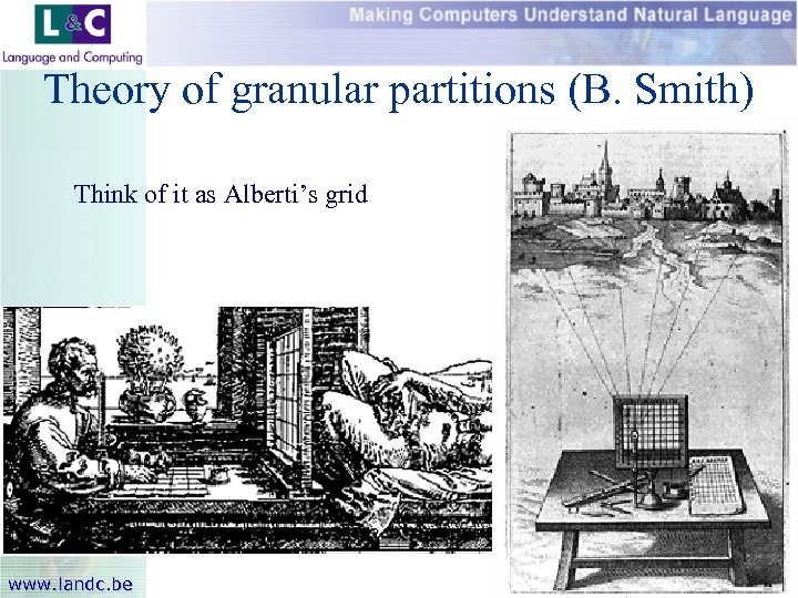 Theory of granular partitions (B. Smith) Think of it as Alberti’s grid www. landc.