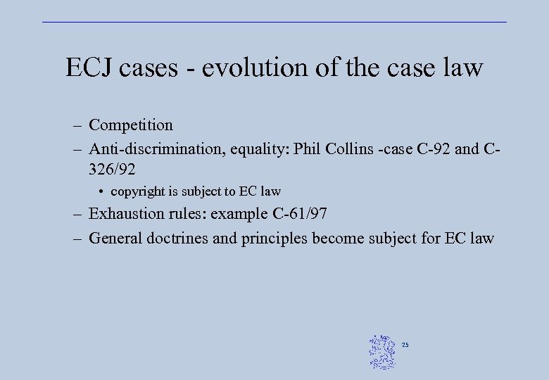 ECJ cases - evolution of the case law – Competition – Anti-discrimination, equality: Phil