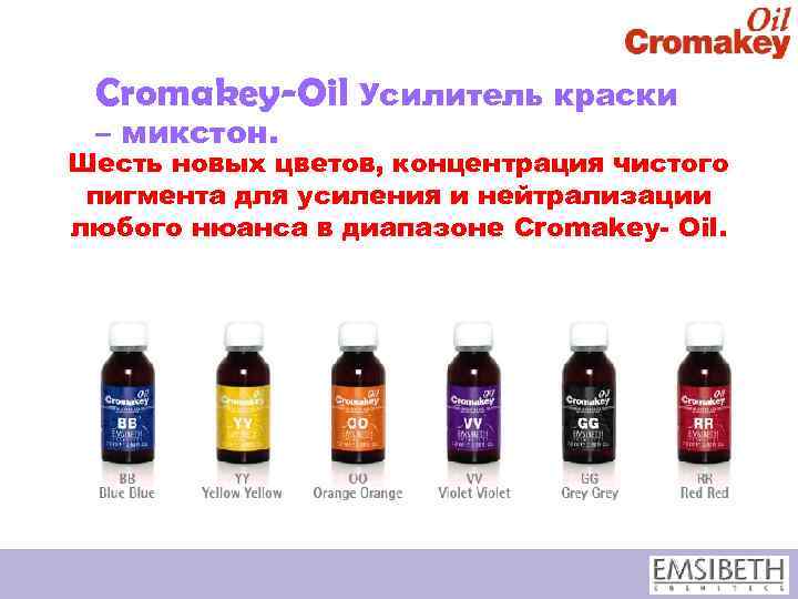 Cromakey-Oil Усилитель краски – микстон. Шесть новых цветов, концентрация чистого пигмента для усиления и