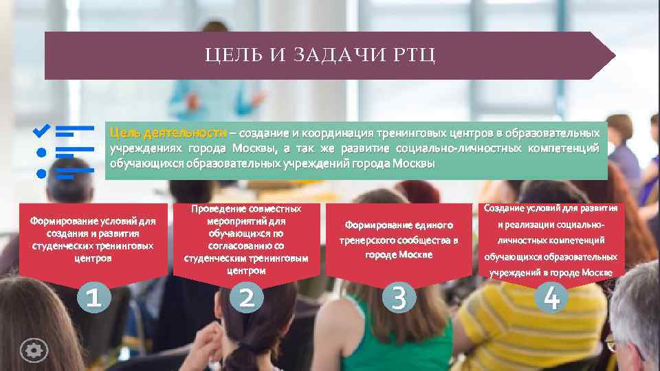 ЦЕЛЬ И ЗАДАЧИ РТЦ Цель деятельности – создание и координация тренинговых центров в образовательных