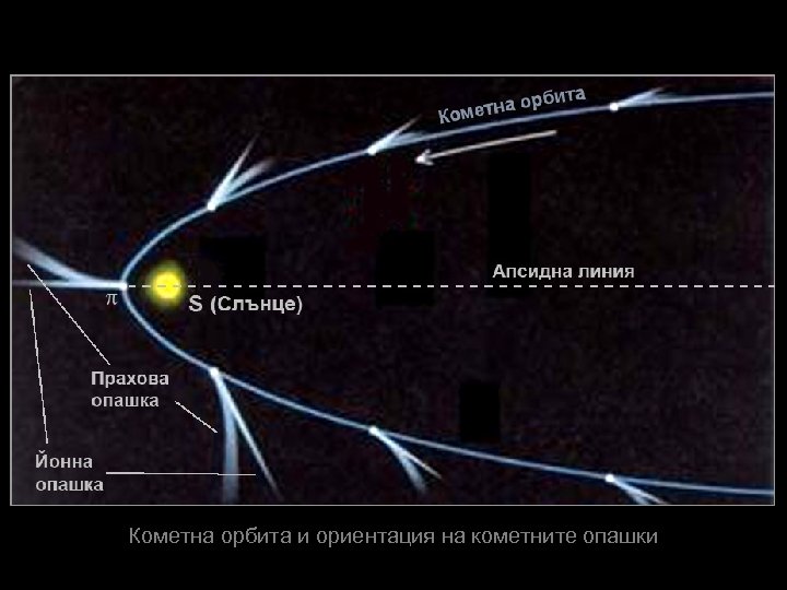 Кометна орбита и ориентация на кометните опашки 