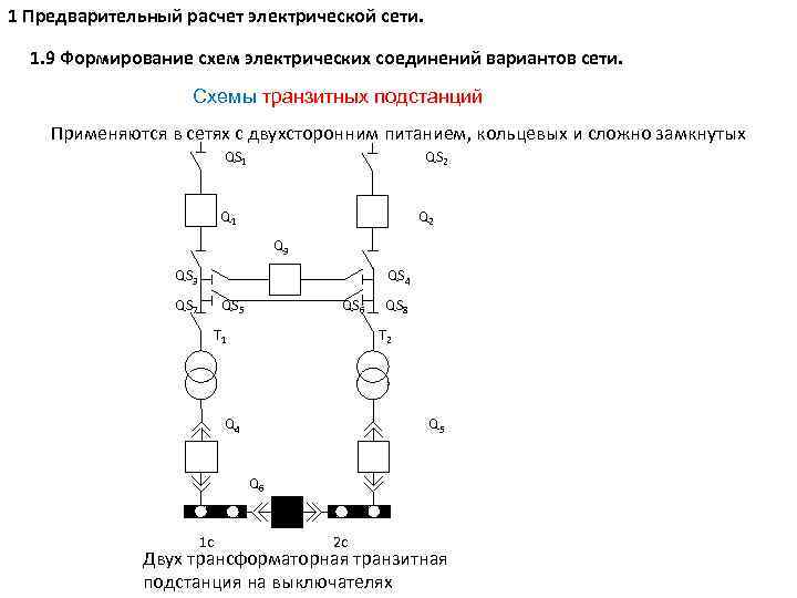 1 Предварительный расчет электрической сети. 1. 9 Формирование схем электрических соединений вариантов сети. Схемы