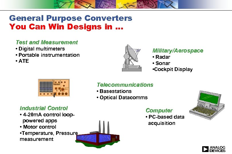 General Purpose Converters You Can Win Designs in. . . Test and Measurement •