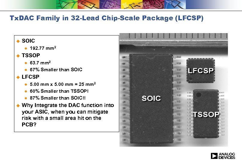 Tx. DAC Family in 32 -Lead Chip-Scale Package (LFCSP) u SOIC l u TSSOP