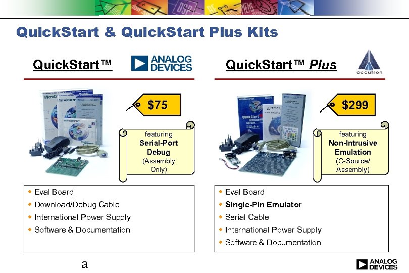 Quick. Start & Quick. Start Plus Kits Quick. Start™ Plus $75 $299 featuring Serial-Port