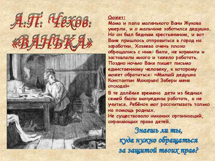 Ванька краткое содержание. Письмо на деревню дедушке Ванька Жуков Автор. Рассказ о Ваньке. Ванька Чехов краткое содержание. Рассказ Ванька Жуков.