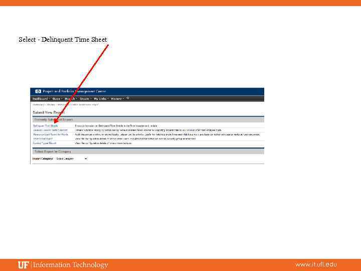 Select - Delinquent Time Sheet www. it. ufl. edu 