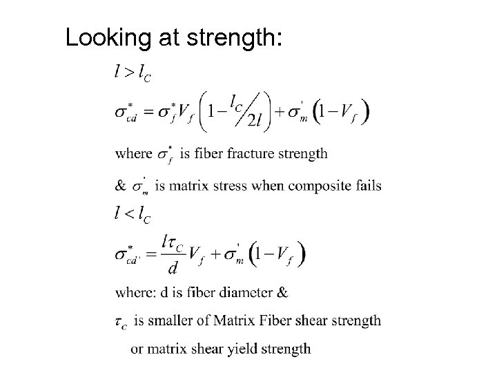 Looking at strength: 