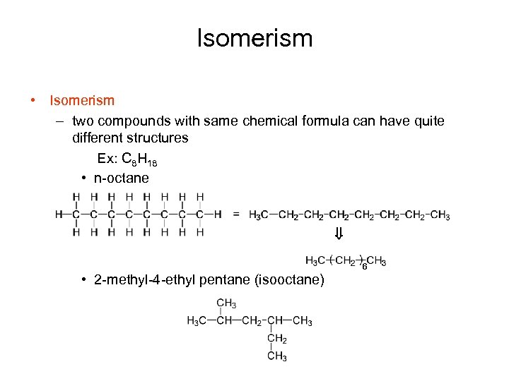 Isomerism • Isomerism – two compounds with same chemical formula can have quite different