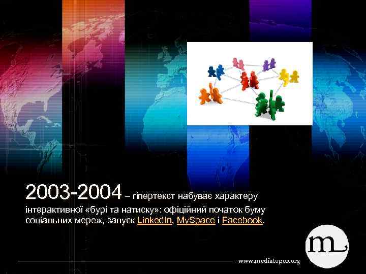 2003 2004 – гіпертекст набуває характеру інтерактивної «бурі та натиску» : офіційний початок буму