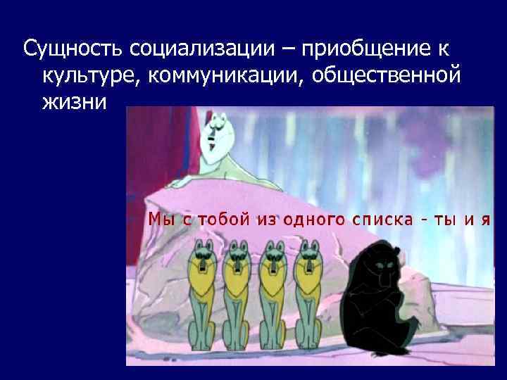Сущность социализации – приобщение к культуре, коммуникации, общественной жизни 
