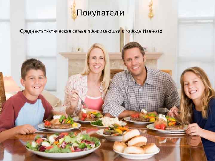 Покупатели Среднестатистическая семья проживающая в городе Иваново 