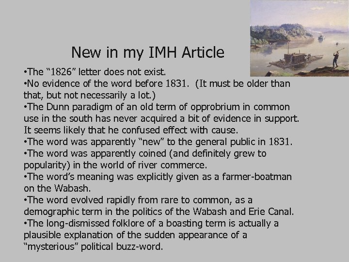  New in my IMH Article • The “ 1826” letter does not exist.
