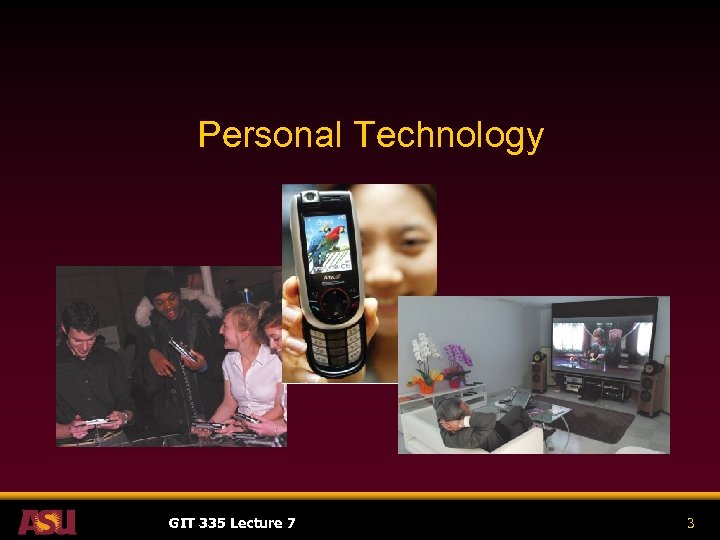 Personal Technology GIT 335 Lecture 7 3 