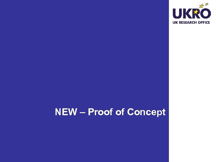 NEW – Proof of Concept 