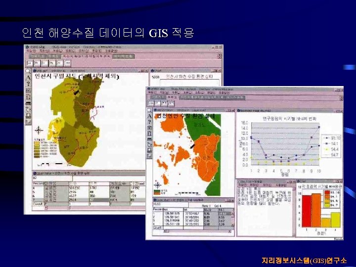 인천 해양수질 데이터의 GIS 적용 지리정보시스템(GIS)연구소 