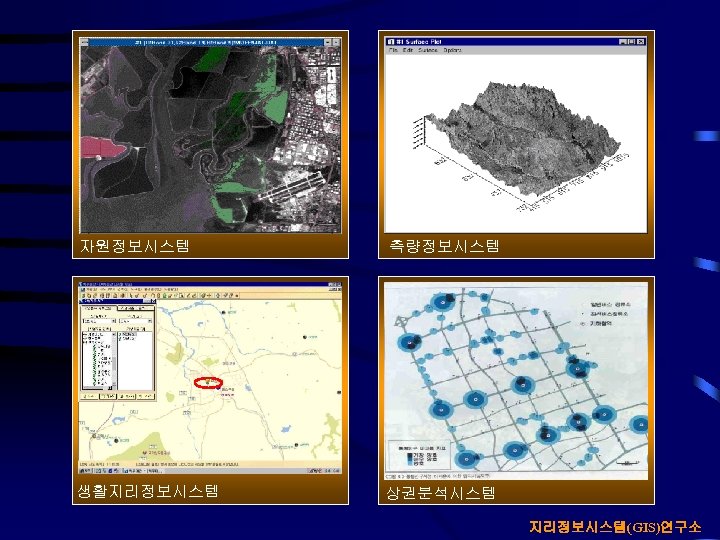 자원정보시스템 측량정보시스템 생활지리정보시스템 상권분석시스템 지리정보시스템(GIS)연구소 