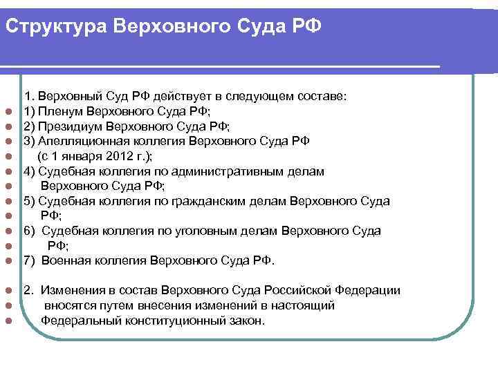 Структура верховного суда рф схема