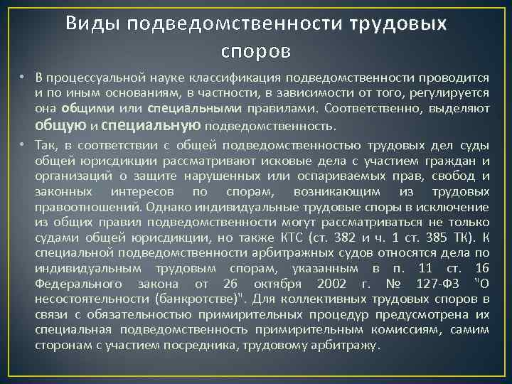 Подведомственность споров. Виды подведомственности. Подведомственность и виды трудовых споров. Подведомственность рассмотрения трудовых споров. Виды судебной подведомственности.