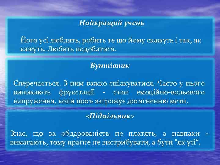 Найкращий учень Його усі люблять, робить те що йому скажуть і так, як кажуть.