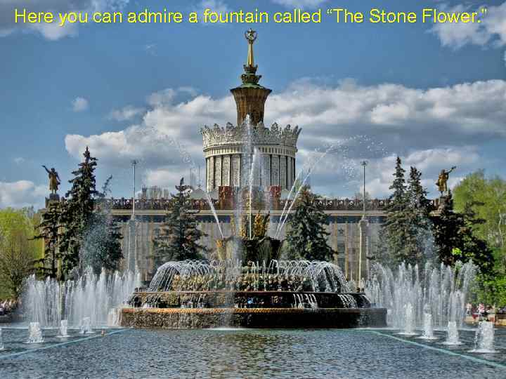 Here you can admire a fountain called “The Stone Flower. ” 