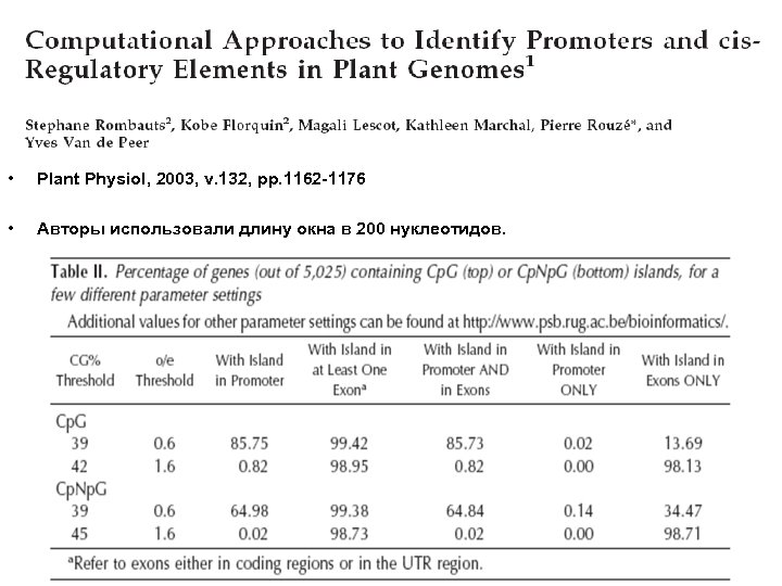  • Plant Physiol, 2003, v. 132, pp. 1162 -1176 • Авторы использовали длину