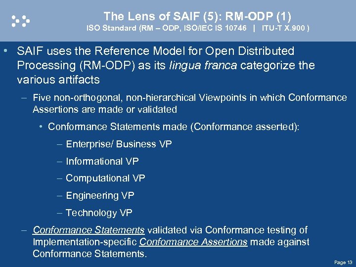 The Lens of SAIF (5): RM-ODP (1) ISO Standard (RM – ODP, ISO/IEC IS